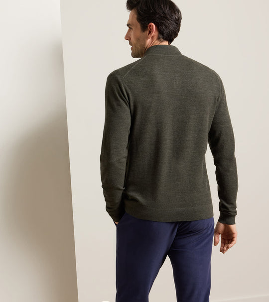 Excursionist Flex Full Zip Sweater In Dark Olive
