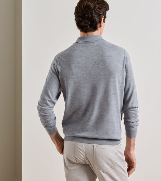 Dorset Sweater Polo In Grey Heather