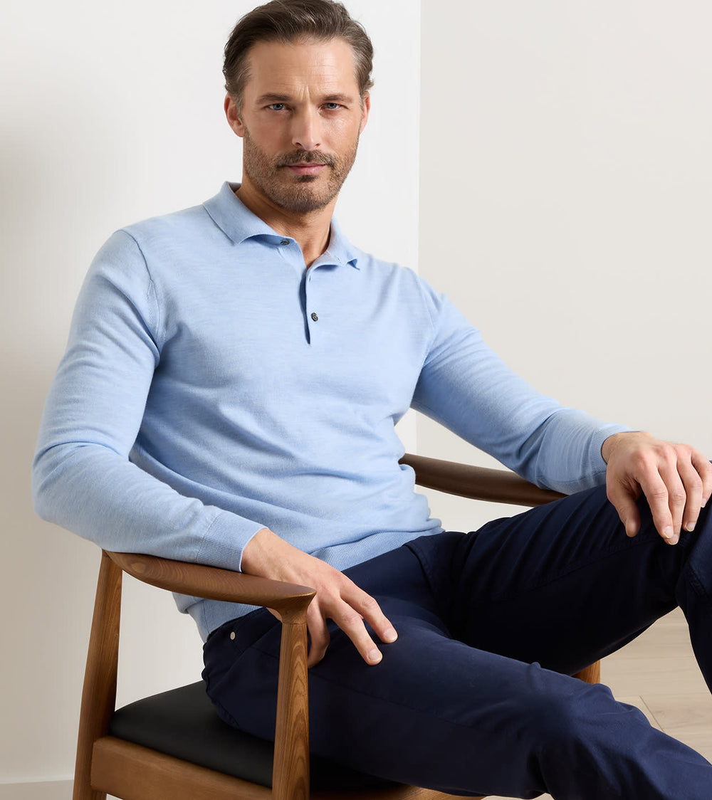 Dorset Sweater Polo Pale Blue