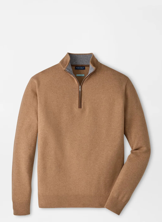 Artisan Crafted Cashmere Flex Quarter-Zip In Rustic Brown