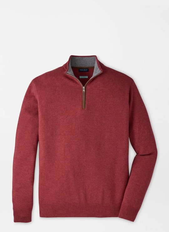 Artisan Crafted Cashmere Flex Quarter-Zip Red Vail