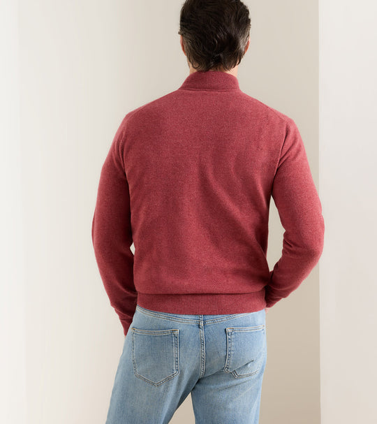 Artisan Crafted Cashmere Flex Quarter-Zip Red Vail