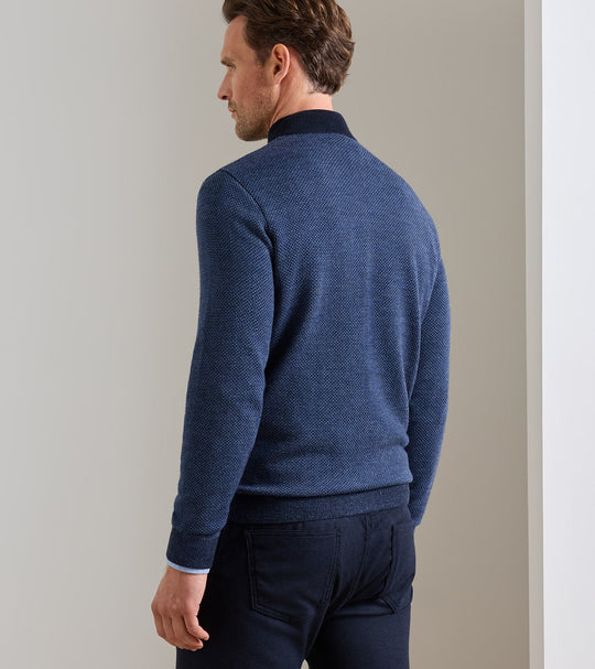 Ashland Quarter-Zip Sweater In Midnight Navy