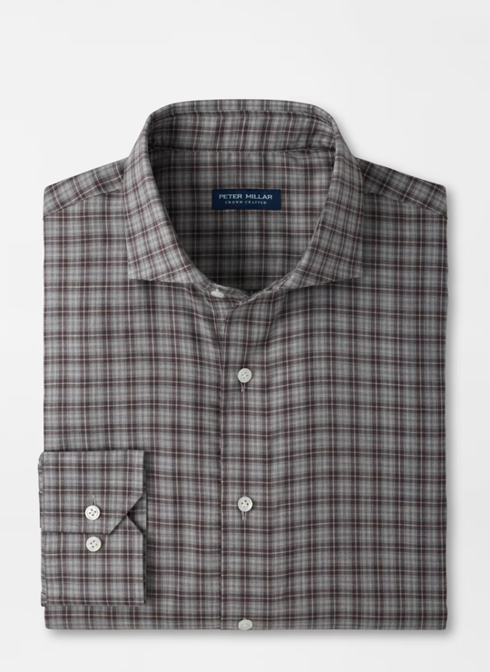 Bernard Cotton Sport Shirt In Grey Mist