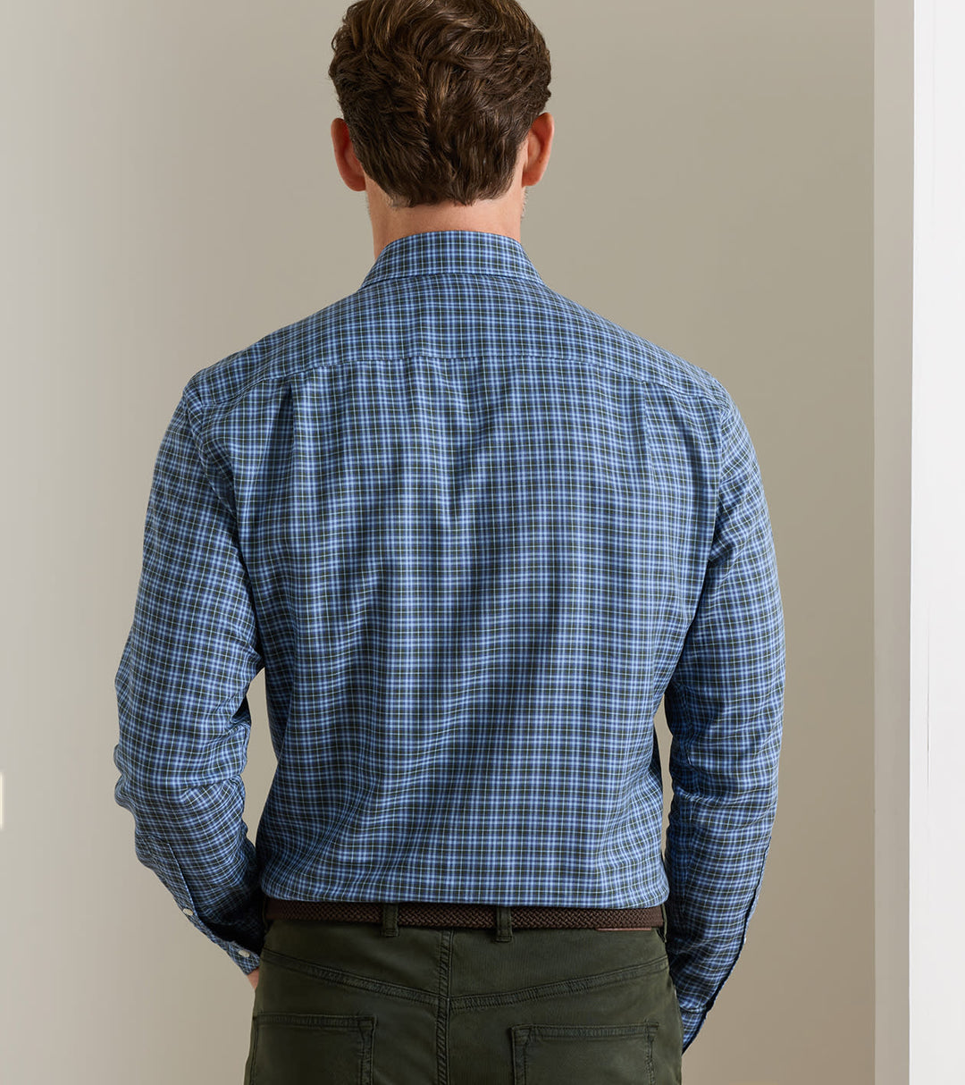 Bernard Cotton Sport Shirt In Windy Blue