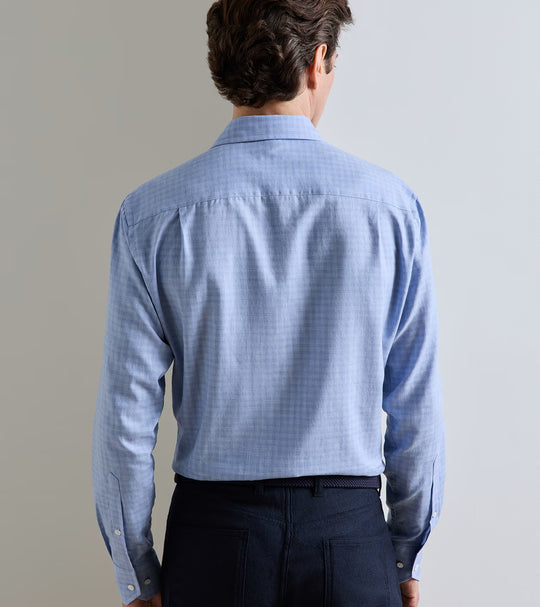 Felix Cotton Sport Shirt In Windy Blue