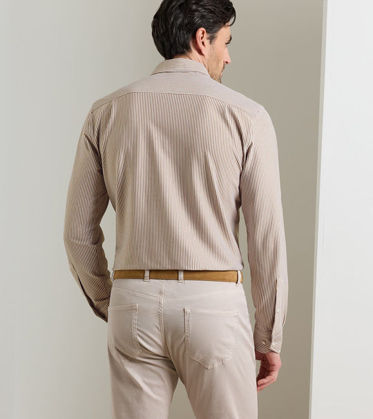 Excursionist Flex Stripe Sport Shirt In Nutmeg