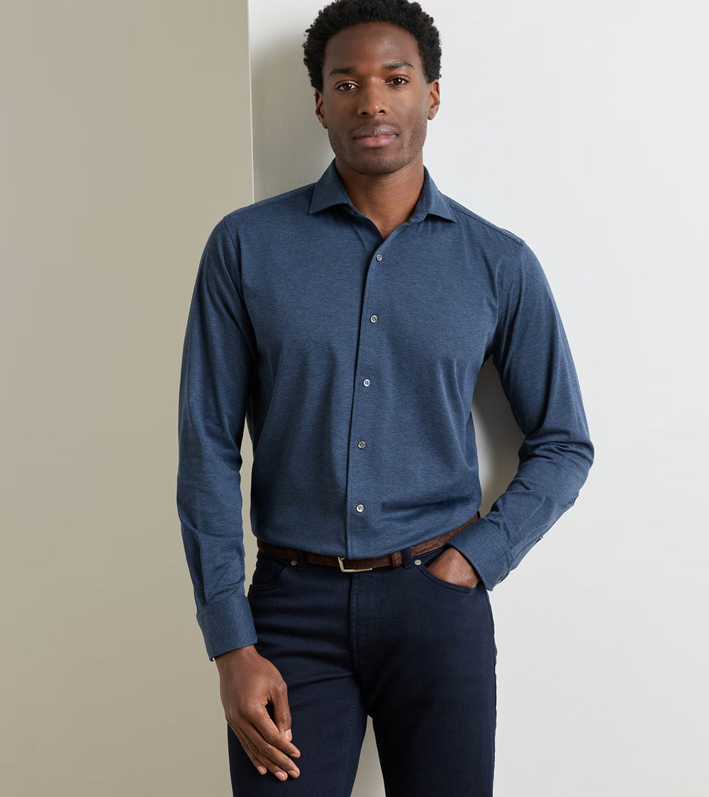 Excursionist Flex Solid Sport Shirt In Navy