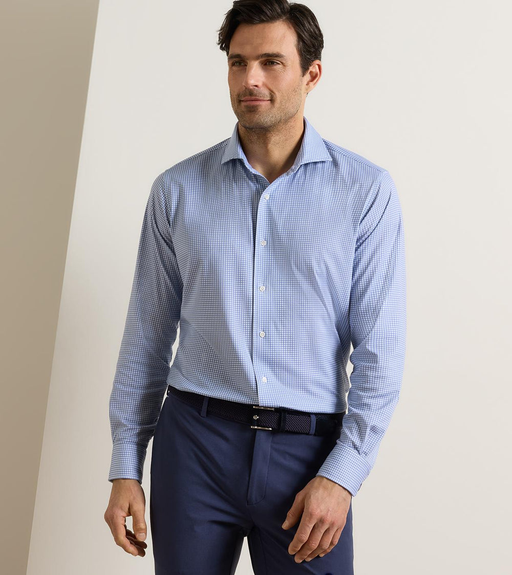 Excursionist Flex Gingham Sport Shirt In Windy Blue
