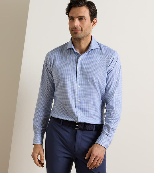 Excursionist Flex Gingham Sport Shirt In Windy Blue