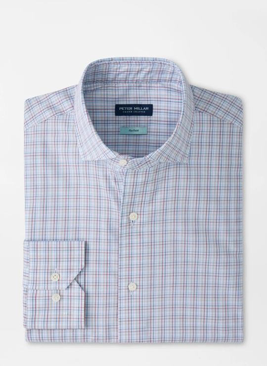 Amos Cotton Sport Shirt In Whitehaven Blue