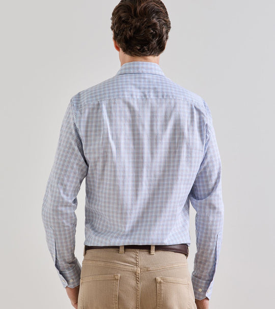 Amos Cotton Sport Shirt In Whitehaven Blue