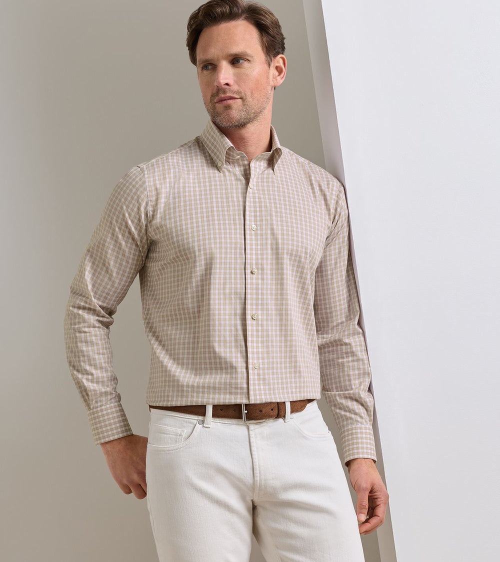 Chester Cotton Sport Shirt In Nutmeg