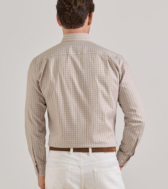 Chester Cotton Sport Shirt In Nutmeg