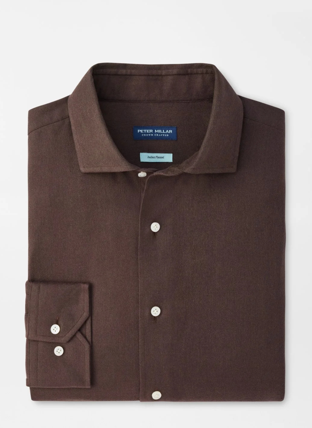 Brixen Italian Flannel Sport Shirt In Ash Brown