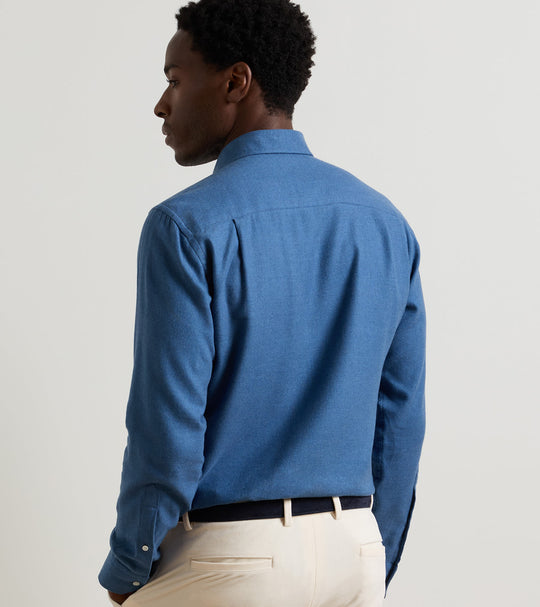 Brixen Italian Flannel Sport Shirt In Cadet