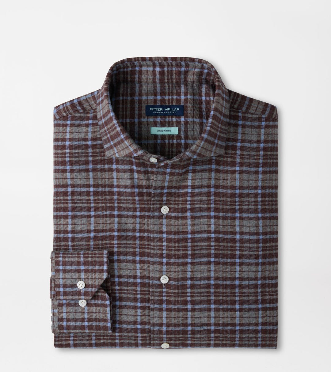 Cuneo Italian Flannel Sport Shirt In Argento