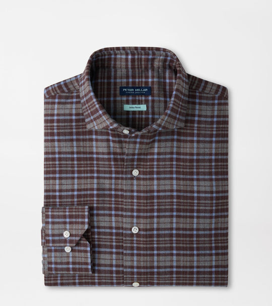 Cuneo Italian Flannel Sport Shirt In Argento
