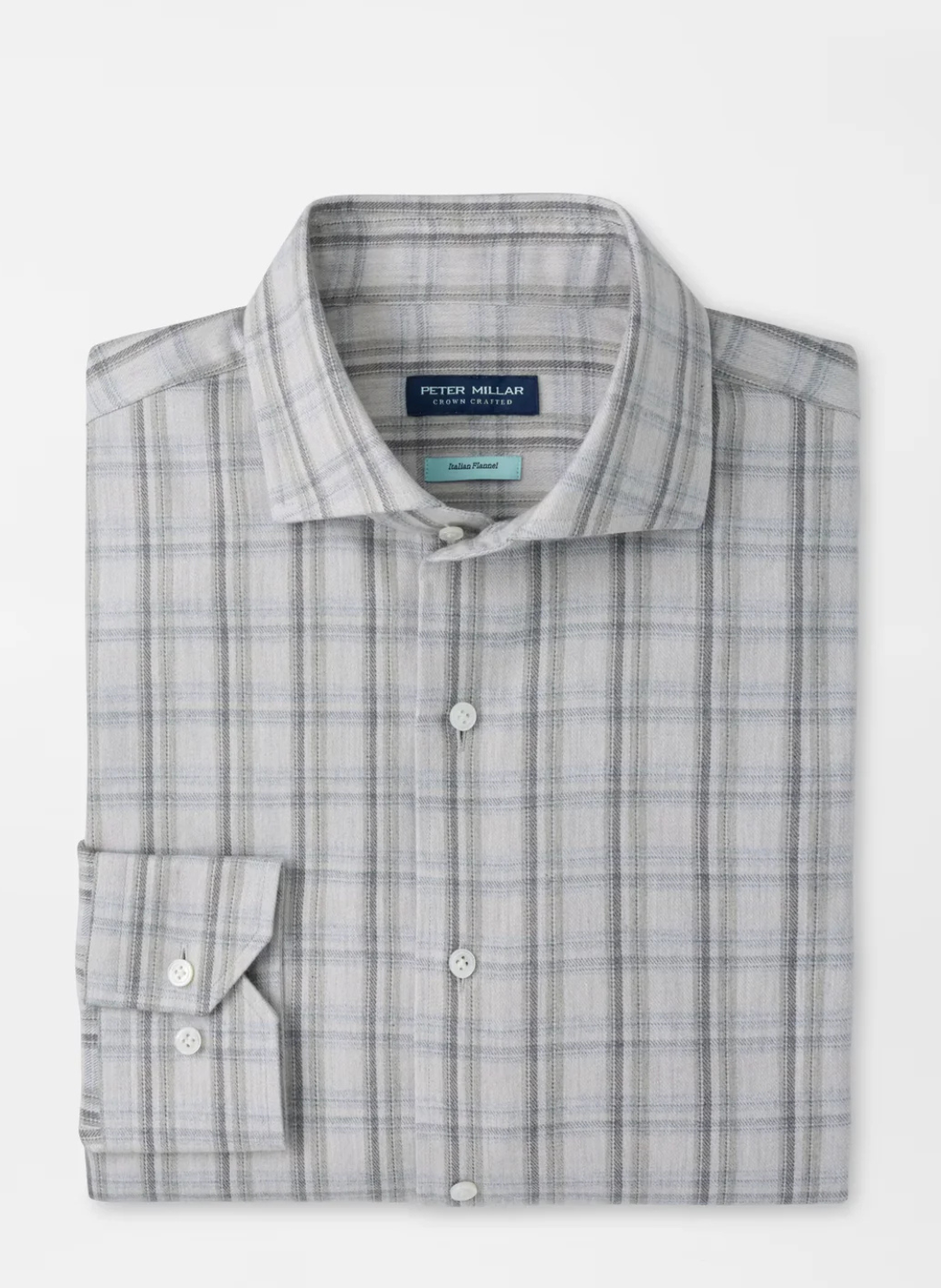 Calitri Italian Flannel Sport Shirt In British Grey