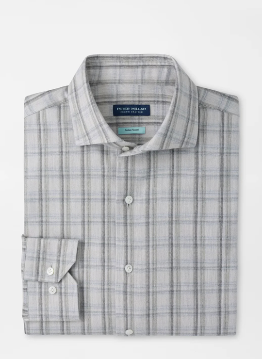Calitri Italian Flannel Sport Shirt In British Grey