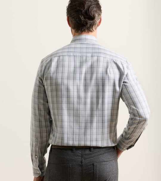 Calitri Italian Flannel Sport Shirt In British Grey