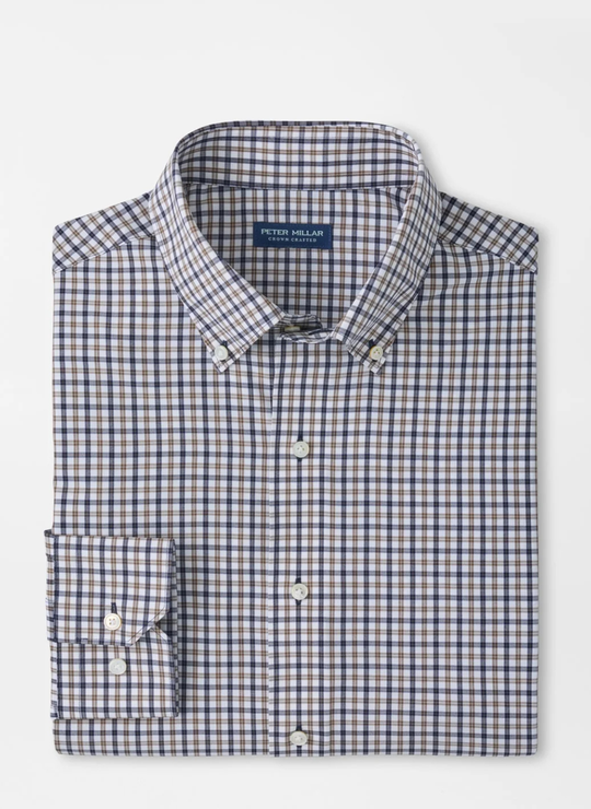 Clarence Performance Poplin Sport Shirt In Navy