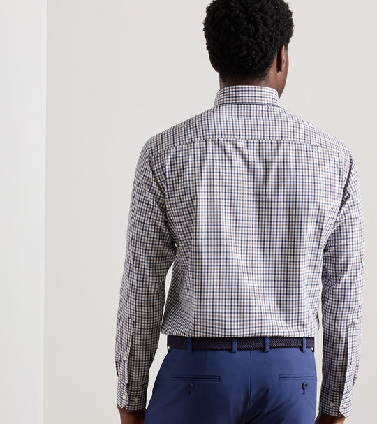 Clarence Performance Poplin Sport Shirt In Navy
