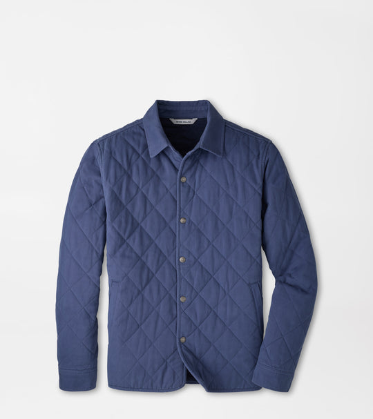 Chatham Cotton Cashmere Shirt Jacket In Crown Blue