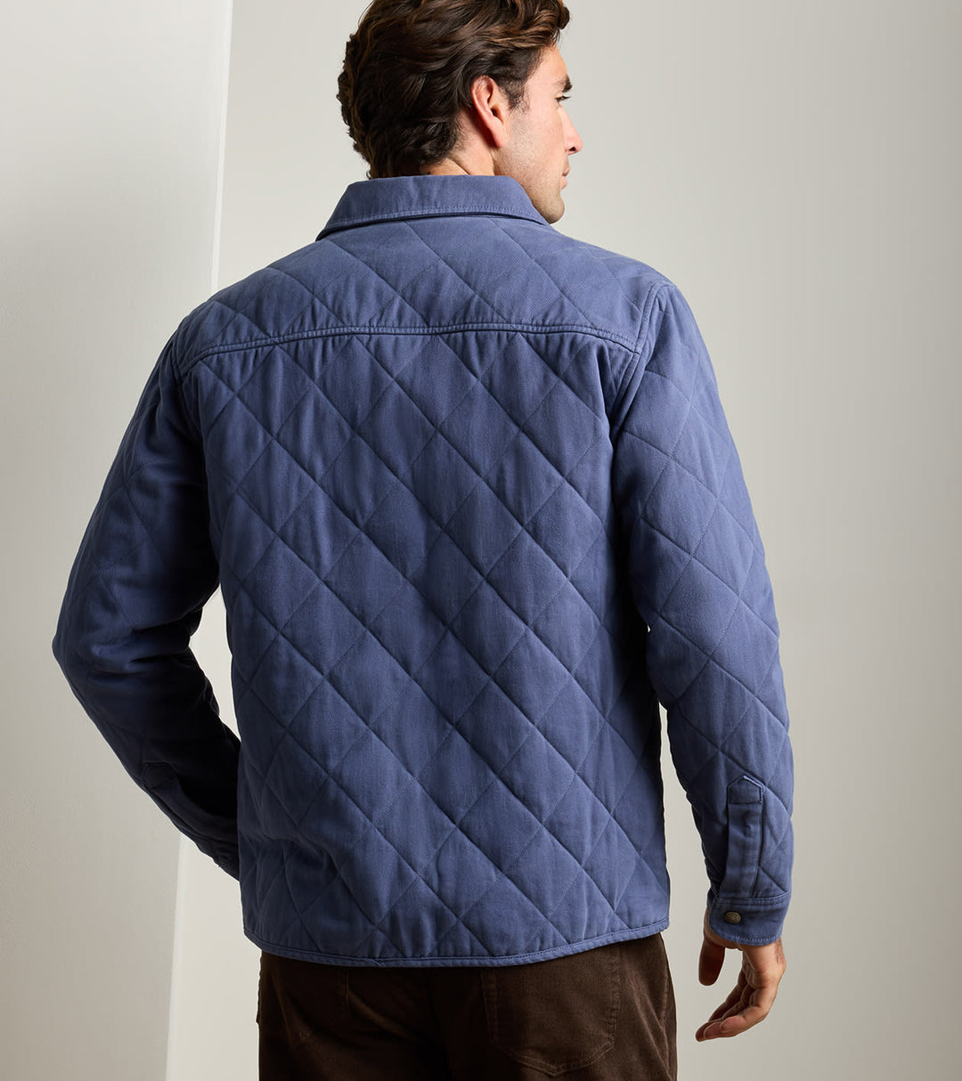 Chatham Cotton Cashmere Shirt Jacket In Crown Blue