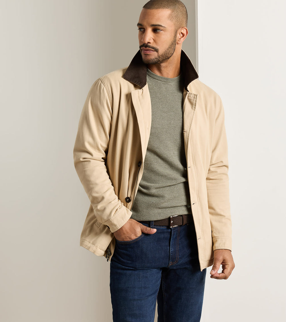 Chatham Cotton Cashmere Coat In Sand