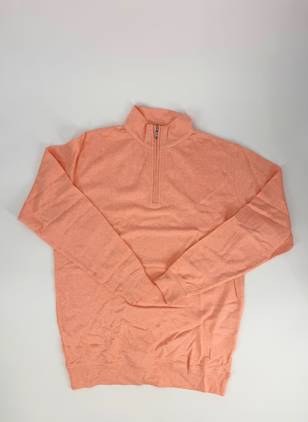 Cotton Stretch Q-Zip Sweater in Nectarine