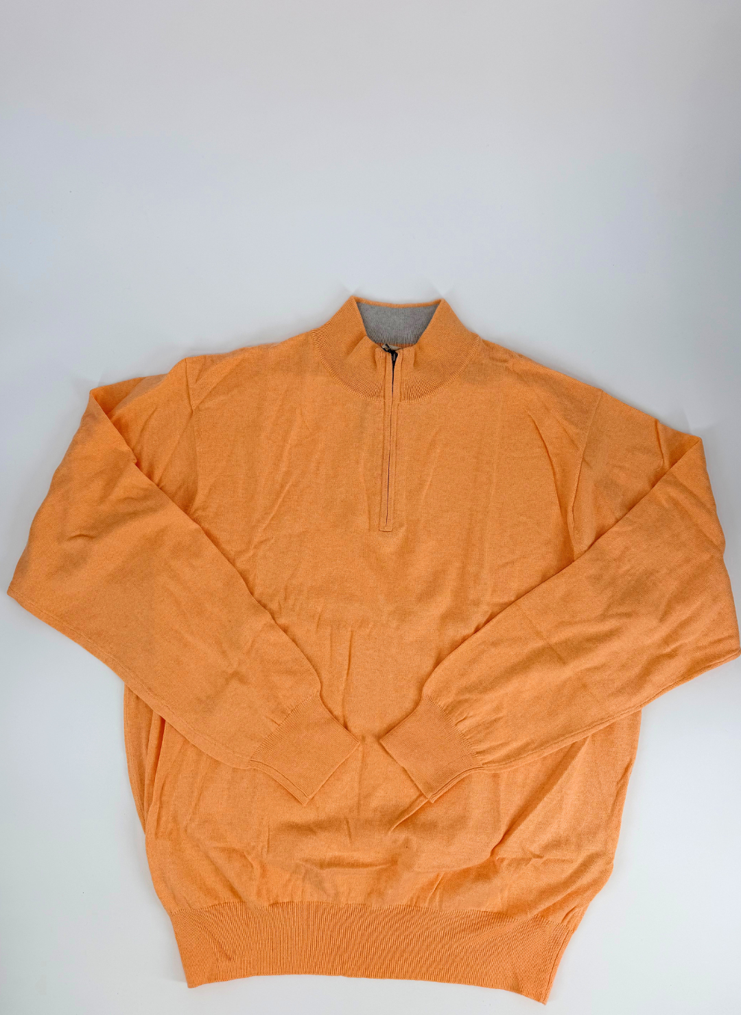 Cotton Q-Zip Sweater in Nectarine