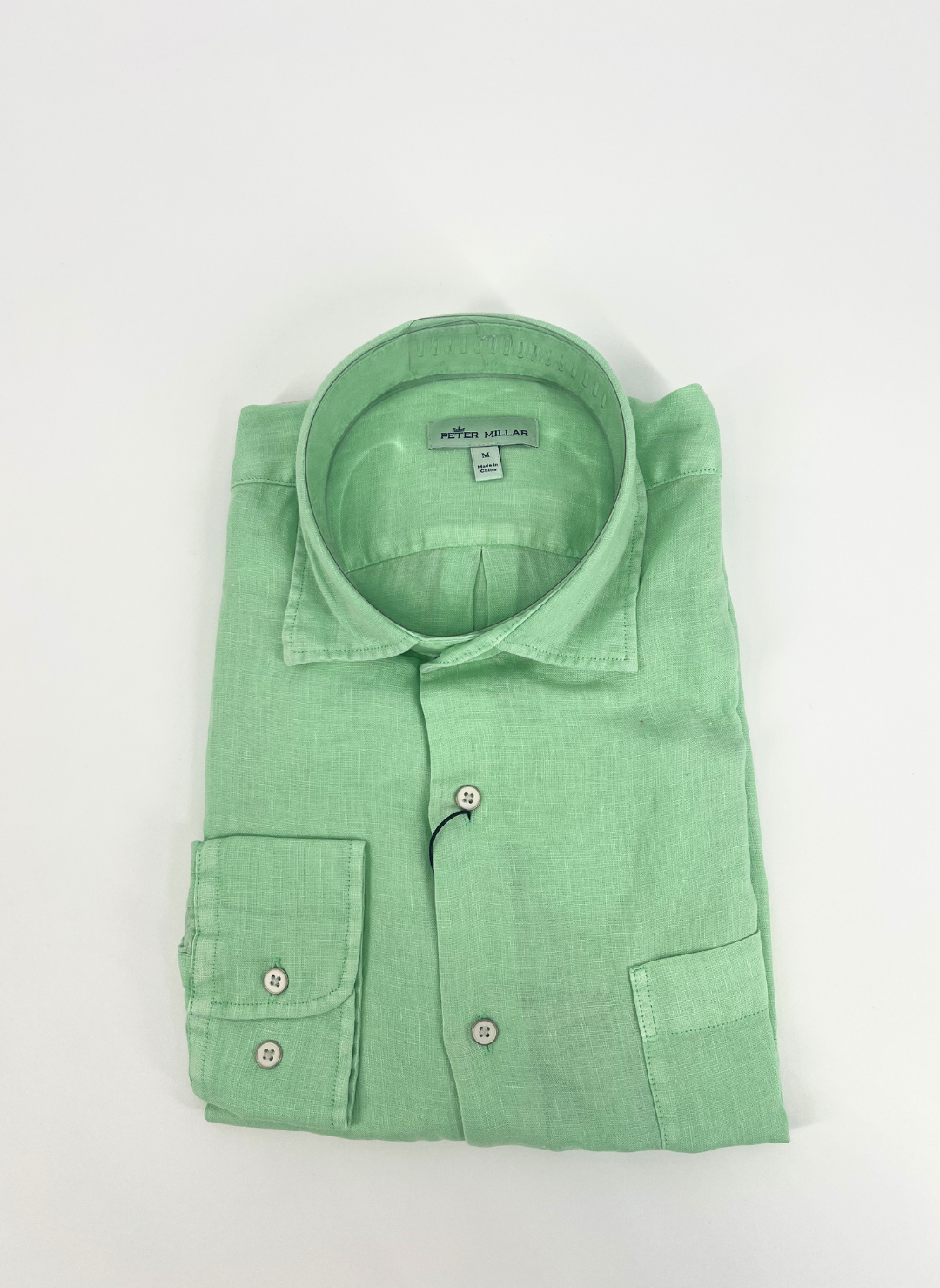 Coastal Garment Dyed Linen Sport Shirt in Lime