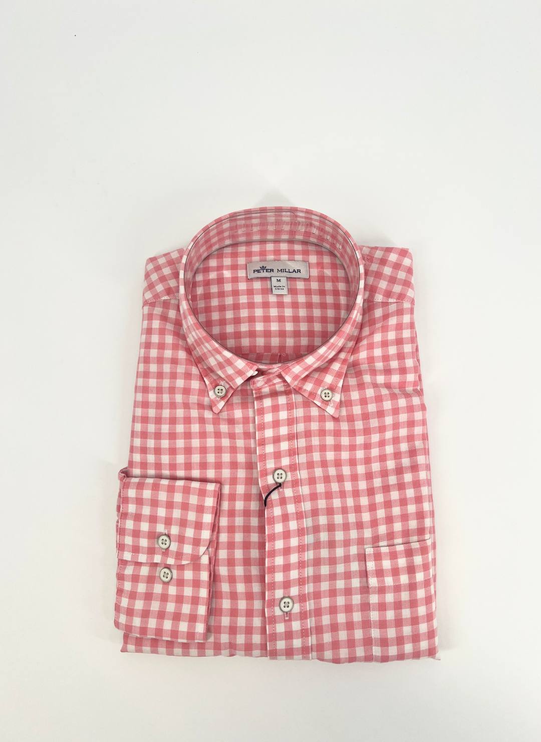 Seaside Ocean Gingham Sport Shirt in Pink