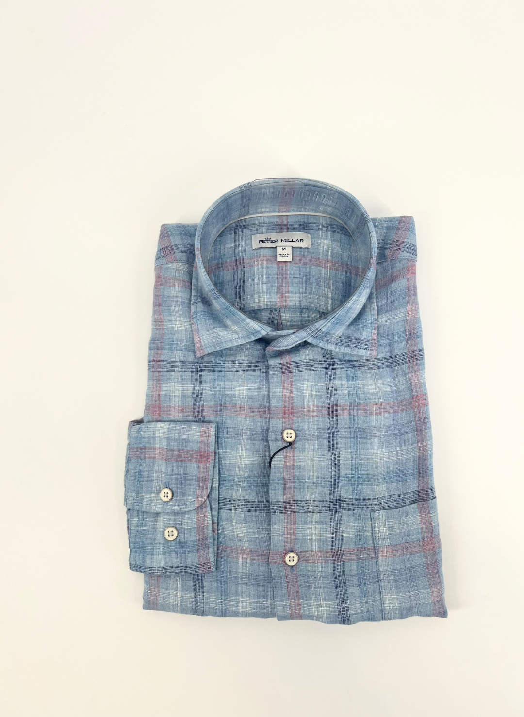 Crystal Beach Linen Sport Shirt in Sky