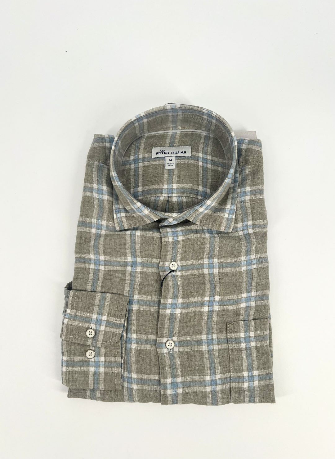 Seaside Men's Upwell Linen Sport Shirt in Sage