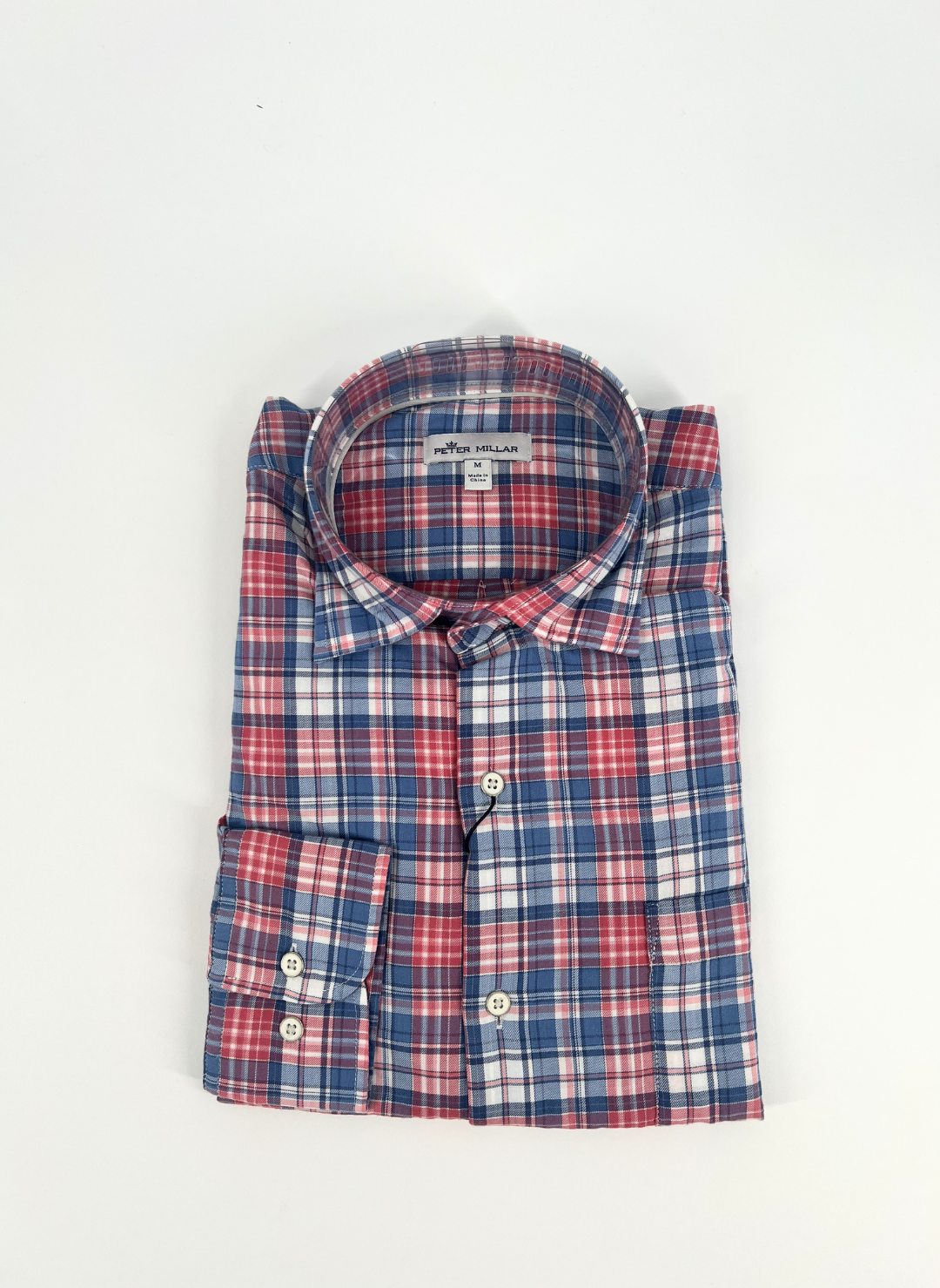 Madras Plaid Sport Shirt in Cape Red