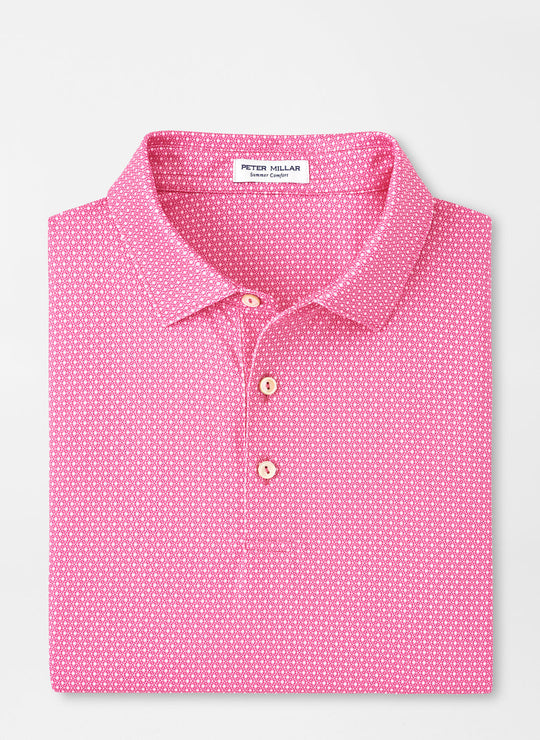 Peter Millar Tesseract Performance Jersey Polo In Pink Ruby