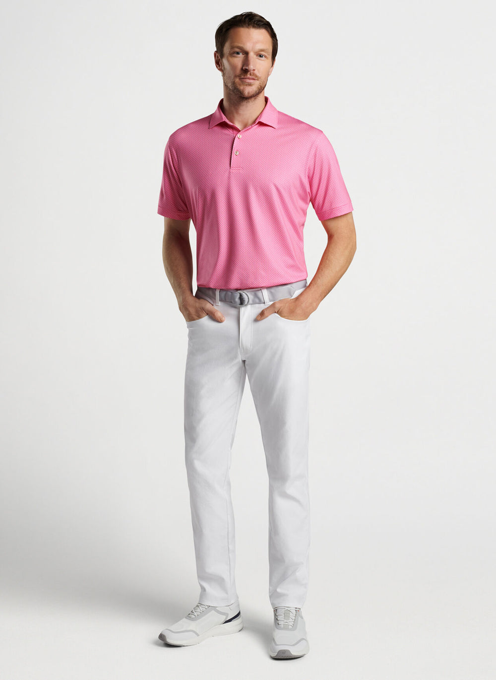 Peter Millar Tesseract Performance Jersey Polo In Pink Ruby