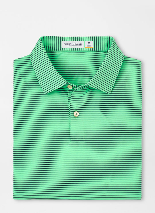 Peter Millar Featherweight Performance Stripe Polo In Summer Meadow