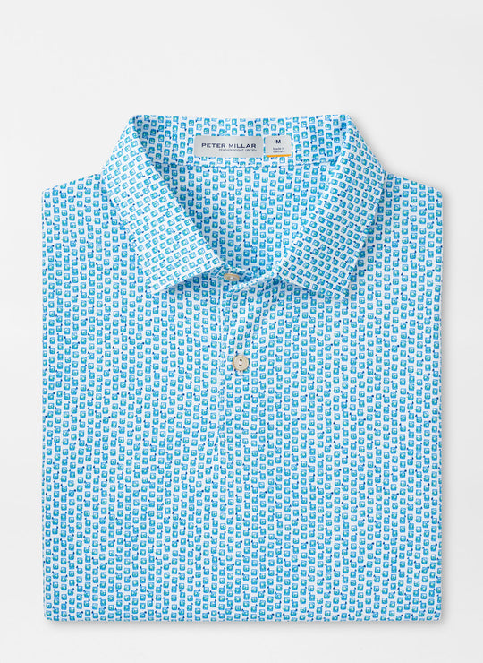 Peter Millar Featherweight Performance Golf On The Rocks Polo In White