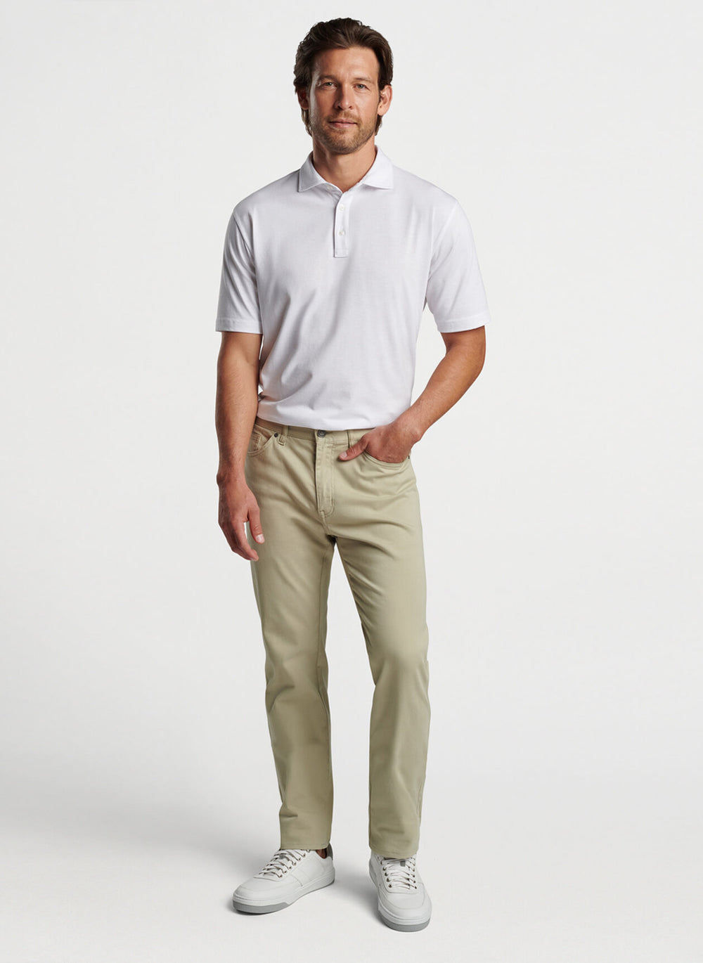 Peter Millar Crown Comfort Cotton Polo In White