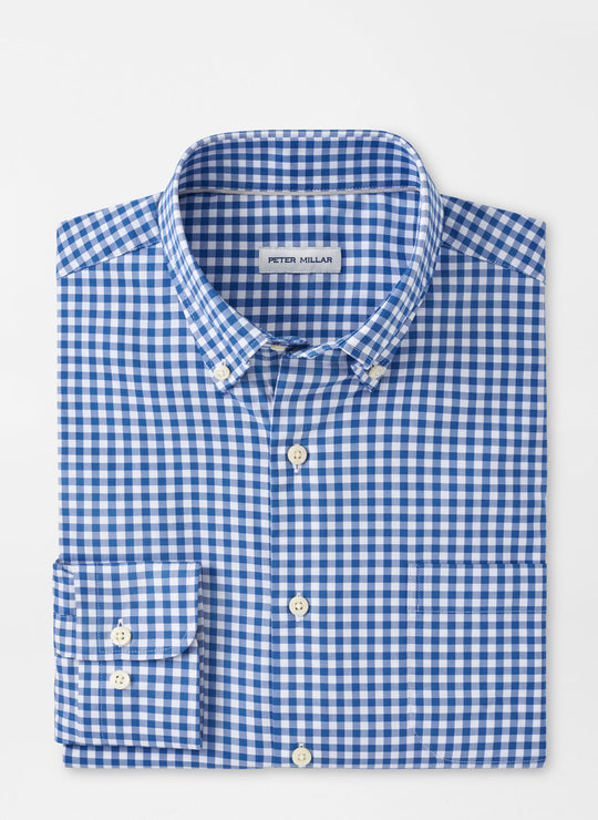 Peter Millar Trenton Crown Lite Cotton-Stretch Sport Shirt In Windsor Blue