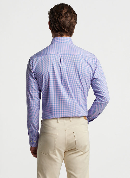 Peter Millar Winthrop Crown Lite Cotton-Stretch Sport Shirt In Maritime