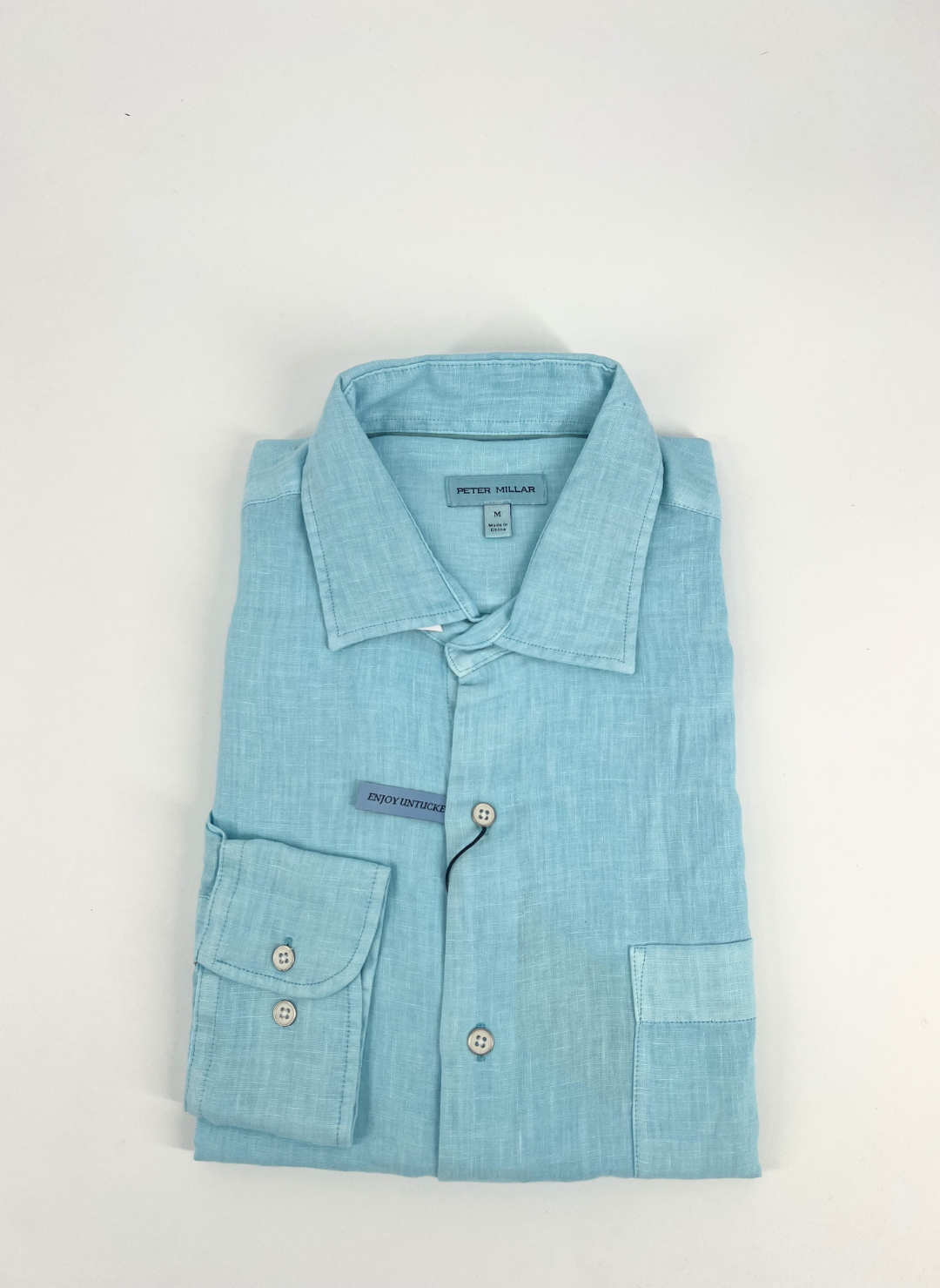 Coastal Garment Dyed Linen Sport Shirt in Mint