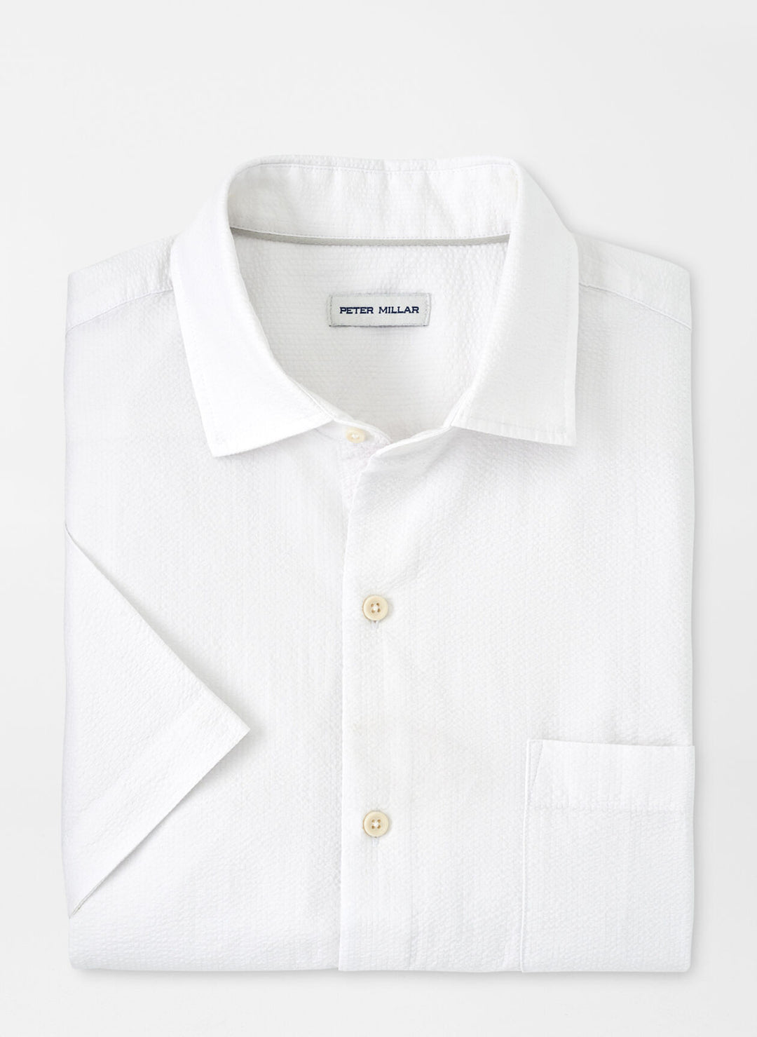 Peter Millar Seaward Seersucker Cotton Sport Shirt In White
