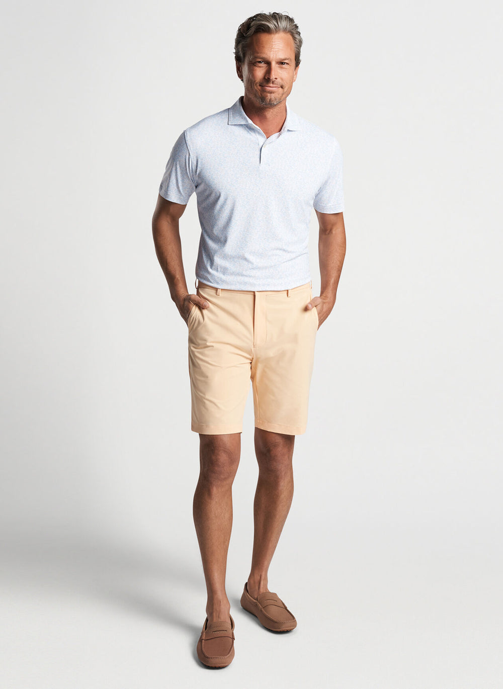 Peter Millar Fields Of Carlsbad Performance Jersey Polo In White