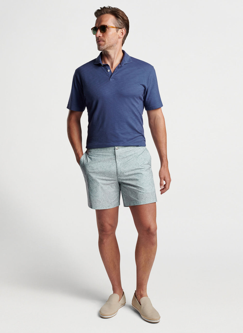 Peter Millar Journeyman Short Sleeve Polo In Navy