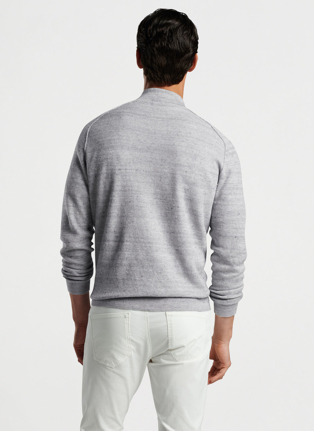 Peter Millar Rockport Quarter-Zip Sweater In British Grey