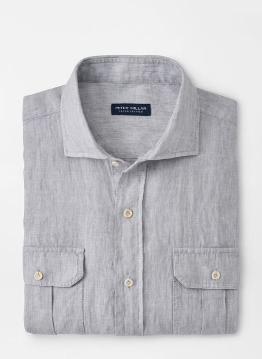 Lev Linen Sport Shirt in British Grey